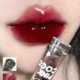 Qfdian Adorable Bear Mirror Lip Glaze - Long-Lasting, Non-Fading, Hydrating Liquid Lipstick with Watery Texture - Luxurious Glossy Shin
