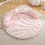 Qfdian  Round Cooling Pet Mat (Dog Beds/Mats) Breathable Ice Silk Mat Non Slip Summer Pad for Dogs Cats Multi Sizes 50-90cm Washable