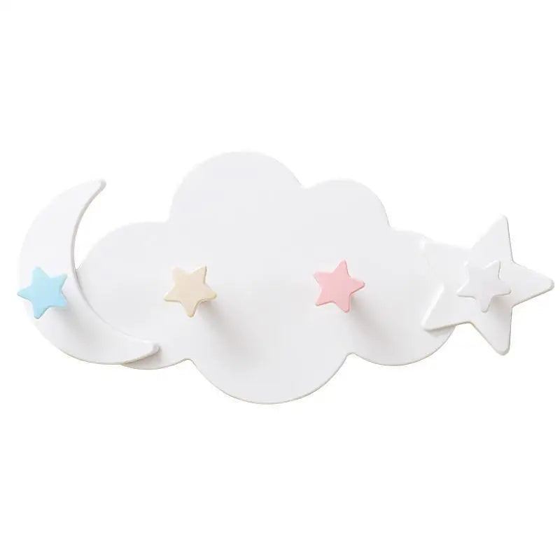 Qfdian Cloud Shaped Hooks Star Moon Cloud Shape Nail-free Wall Clothes Hooks Room Decorative Key Hanging Hanger Kitchen Storage Hook