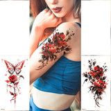 Qfdian  Waterproof Temporary Tattoo Sticker Plum Blossom Dragon Flower Arm Back Thighs Fake Tatto Flash Tatoo Tato for Girl Women Men