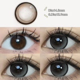 Qfdian  1 Pair Color Contact Lenses with Diopters Brown Lens Big Eyes Colored Makeup Natural Eye Lens Beautiful Gray Pupils Lens