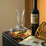 Qfdian  Modern Geometric Glass Decanter – 750ml Crystal Wine Aerator with Ergonomic Spout, Contemporary Home Bar Accessories