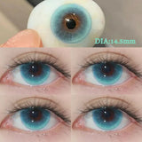 Qfdian Colored Contact 2Pcs 2024Year New  Lenses with Myopia Degree Grade 0.00- 8.00 Blue Green Beauty Pupilentes Soft Lens KSSEYE