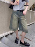 Qfdian  Summer New Fashion Loose Women's Slim Straight Leg Wide Leg Shorts American Retro Oversized Women Versatile Denim Shorts