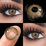Qfdian  1 Pair Natural Color Contact Lenses for Eyes Brown Lenses Colorcont Korean Lens Yearly Beauty Gray Pupils Eye Contacts
