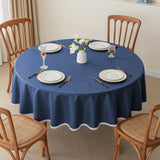 Qfdian  Solid Color Circular Tablecloth Waterproof Oil Proof Dustproof Dining Table Decoration Hotel Restaurant Tablecloth Cover Cloth