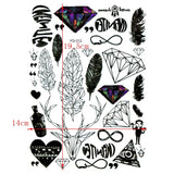 Qfdian  7 sytles Birds Waterproof Temporary Tattoo Sticker Tatuajes Fake Tatoo Sleeve Henna Tattoo Decals Body Art stickers