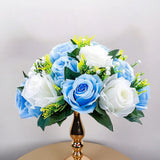 Qfdian  30CM Artificial Flower Table Centerpiece Wreath Party Wedding Backdrop Decor Road Lead Floral Ball Rose Hydrangea Gypsophila