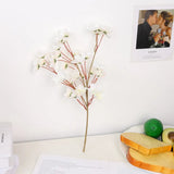 Qfdian  Artificial Peach Blossom Party Decorations Fake Flowers Fake Plants Silk Flowers Arrangement for Wedding Home Office DIY Decor