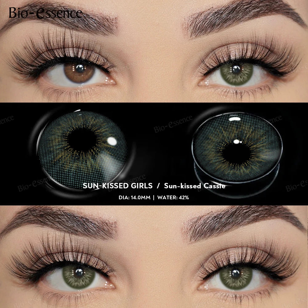 Qfdian Contact Lenses for Eyes Natural Beauty Pupils  Eyes Lenses Korean Brown Contacts 2PCS 1Year Fashion Green Pupilentes