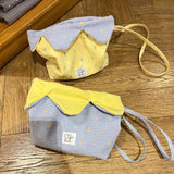 Qfdian  Personality All Match Patchwork Flower Bags for Women Kawaii Sweet Plaid Shoulder Bag Korean Contrast Color Handbags Crossbody