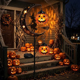 Qfdian  1-4PCS Solar Halloween Garden Light Skeleton Ghost Dancing Pumpkin Moon Glow Stake for Lawn Pathway Porch Decor