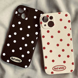Qfdian  Cute Polka Dot Phone Case For iPhone 17 16 15 11 12 14 13 Pro Max Mini X XS XR 7 Plus 16E Air Shockproof Silicone Cover Funda
