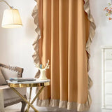 Qfdian  New Ruffled Cotton Linen Curtain Indoor Decorative Partition Floating Window Shade Minimalist Semi Blackout Versatile Sunblind