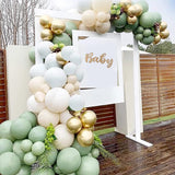Qfdian  Sage Green Balloons Garland Arch Kit Retro Olive Green White Gold Confetti Latex Ballon Wedding Baby Shower Party Birthday Decor
