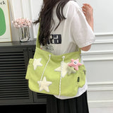 Qfdian  Girls Kawaii Pendant Star Shoulder Bags Women Japanese Casual Fashion Crossbody Bag Y2k Streetwear Tote  for College Student