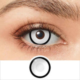 Qfdian Halloween Contact Lenses White Cat Eye Cosplay Contact Lenses Crazy Eye Contacts Whiteout Lens for Cosplay Anime Accessorie