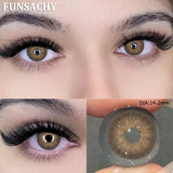 Qfdian  1 Pair Color Contact Lenses for Eyes Green Colored Lense Natural Eyes Contact Fashion Lenses Yearly Beauty Makeup Lens