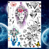 Qfdian  Ankle Flora Cherry Lavender Flash Fake Waterproof Tattoos Temporary Women Arm Chest Tattoo Stickers Body Art Custom Tatoos