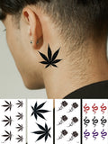 Qfdian  4pcs Waterproof Temporary Tattoo Sticker Leaf Rose Snake Fake Tatto Flash Tatoo Finger behind ear Tato for Girl Women Men