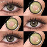 Qfdian 1 Pair Color Contact Lenses for Eyes Cosmetics Blue Contact Lenses Brown High Quality Natural Contact Lenses Gray Lenses