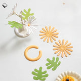 Qfdian  Daisy Heat Insulation mat Table cup pad Table decoration and accessories DIY Home Tableware Coffee Cups Holder table decorations