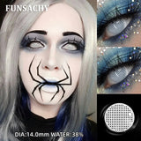 Qfdian  Cosplay White Contact Lenses for Eyes Anime Role Playing Lens Halloween Cosplay Black Contacts Yearly Cosmetics Pupils