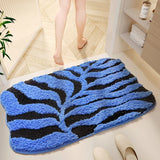Qfdian  Colorful Tufted Bath Mat - Plush Microfiber, Fast Drying & High Absorbency, Non-Slip TPR Backing, Thick Bathroom Rug for Home
