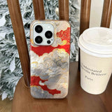 Qfdian Neo-Chinese stlye gllacier fundas for iphone 15pro 16promax 14 13 15 pro max 16 13pro 14promax good luck cloud phone case