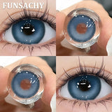 Qfdian 2pcs Blue Color Contact Lenses Natural Contact Lenses for Eyes Beautiful Eyes Lens Cosmetic Pupils Green Colored Lens