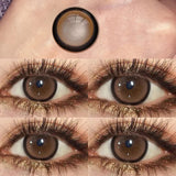 Qfdian Color Contact Lenses Dark Black Myopia Lenses with Diopters Enlarge Bright Power Cosmetic Contact Lenses Monthly