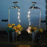 Qfdian  Sprinkler Water Kettle Faucet Water Droplet Flower Pot Lamp Solar Powered Lawn Lamp Courtyard Outdoor Waterproof Garden