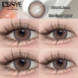 Qfdian 2Pcs Blue Color Contact Lenses with Myopia Diopter High Quality Eye Contacts Beauty Pupil Makeup Yearly Use Fast Shipping