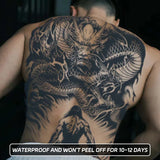 Qfdian Dragon Slayer Warrior Waterproof Temporary Tattoo Sticker, Long-lasting Waterproof for 1-2 weeks, Semi-Permanent Fake tattoo