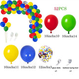Qfdian  Carnival Circus Balloon Garland Kit Red Blue Yellow Rainbow Confetti Balloon Arch Star Foil Ballon Birthday Carnival Party Decor
