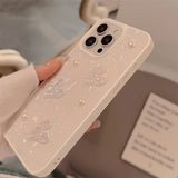 Qfdian Phone case for 13 iphone 15 pro max 15pro 13pro 11 15promax 14 12promax 12 3D pearl love light shell elegant anti-fall conque