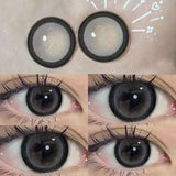 Qfdian Color Contact Lenses Dark Black Myopia Lenses with Diopters Enlarge Bright Power Cosmetic Contact Lenses Monthly