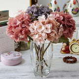 Qfdian  1 Bundle Silk Hydrangea Autumn Vase for Home Decor Valentine's Day Wedding Bridal Bouquet Wall Setting Artificial Flowers Cheap