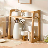 Qfdian  Cup Holder Storage Rack Desktop Doublelayer Coffee Cup Tea Set Storage Cup Rack Coffee Utensil Storage on The Table Gift