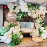Qfdian  113Pcs Sage Green Balloon Arch Garland Kit Olive Avocado Green Ballon Jungle Birthday Party Decoration Baby Shower Bridal Shower