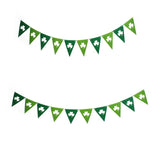 Qfdian  Green Hollow Lucky Irish Shamrock Clover Fabric Triangle Banner Flag St. Patrick’s Day Party Shamrock Garland Hanging Decoration