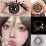 Qfdian  1 Pair Big Eyes Colored Contact Lenses Natural Brown Eyes Lens Gray Pupils Eyes Makeup Korean Style Contact Yearly Use
