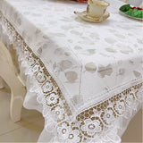 Qfdian  ‌Lace Tablecloth Atmosphere French Light Luxury Style High-end Feeling Dining Table Decoration Home Dust-proof White Tablecloth