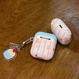 Qfdian New Cartoon Cute Bear Bowknot Silicone Shockproof Protection Case for AirPods Pro 2 for AirPods 4 3 2 1 Soft Cover Cake Pendant