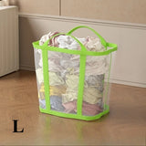 Qfdian  Foldable Mesh Laundry Basket Portable Storage Bag Space Saving Organizer for Clothes Home Travel Laundry Room Large Capacity