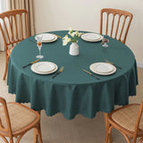 Qfdian  Solid Color Circular Tablecloth Waterproof Oil Proof Dustproof Dining Table Decoration Hotel Restaurant Tablecloth Cover Cloth