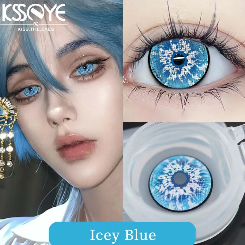 Qfdian 1 Pair Hot sales Color Contact Lenses with Diopter Myopia Eyes Halloween Cosplay Contacts Lens  Makeup Yearly