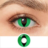 Qfdian Halloween Contact Lenses White Cat Eye Cosplay Contact Lenses Crazy Eye Contacts Whiteout Lens for Cosplay Anime Accessorie