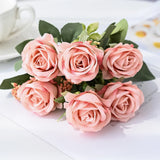 Qfdian  1 pc Artificial Flowers Silk Rose Bouquet Garden Home Room Table Wedding Bridal Bouquet Yard Outdoor Decora Diy Gifts Hot Sales