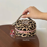 Qfdian  Leopard Women's Bag Portable Storage Makeup Bag Fashion Small Items Lipstick Toiletries Organizer Travel Handheld Makeup Pouches